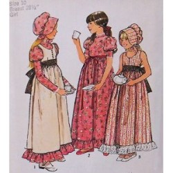 6371 HOLLY HOBBIE PIONEER DRESS,JUMPER,BONNET PATTERN 12,10, 7